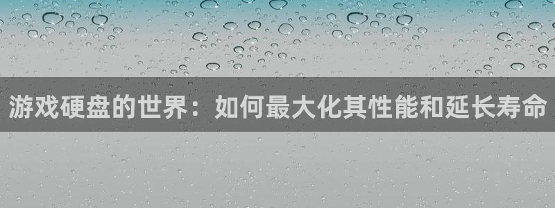 杏悦2平台招商：游戏硬盘的世界：如何最大化其性能和延长寿命