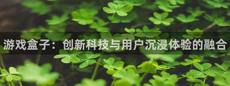 杏悦2会员登录入口：游戏盒子：创新科技与用户沉浸体验的融合